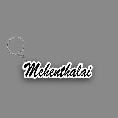 SY Gifts SYG Mehenthalai Name Keychain White And Black Key Chain