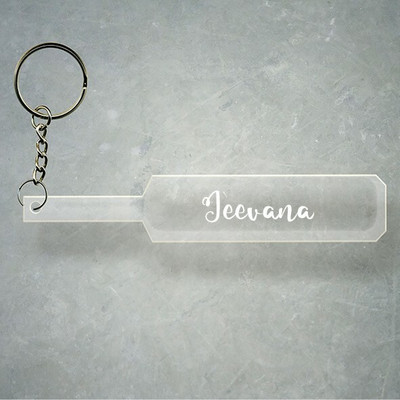 SY Gifts Cricket Bat Logo Design With Jeevana Name Key Chain