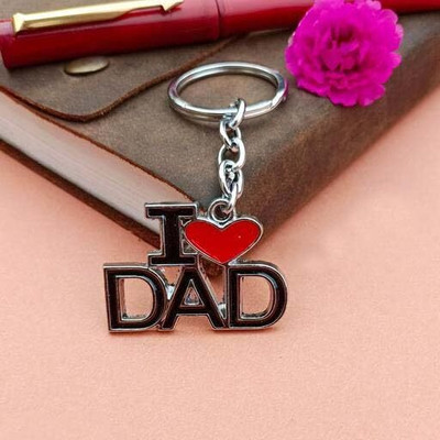 Abhinandan Decors I Love DAD Red Heart Key Chain Key Chain