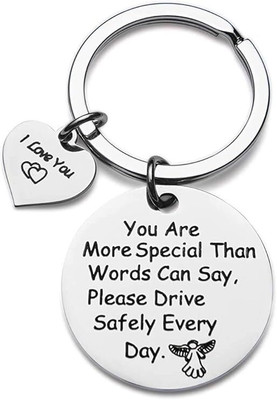 Myurawells Drive Safe Keychain Gifts for Husband Boyfriend Valentine Key Chain