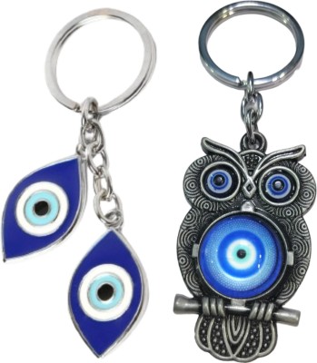 MAG BEE Evil Eye Proection Pack of 2 (Design-2 & Design-6)for Car Bike Men Women Key Chain