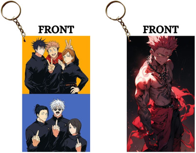 Hariyaali Enterprises LLP Jujutsu Kaisen NEW AND OLD GEN VS SUKUNA ALONE Unique Style 2 pcs Combo Key Chain