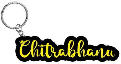SY Gifts Chitrabhanu Name Black Yellow Name Keychain Key Chain