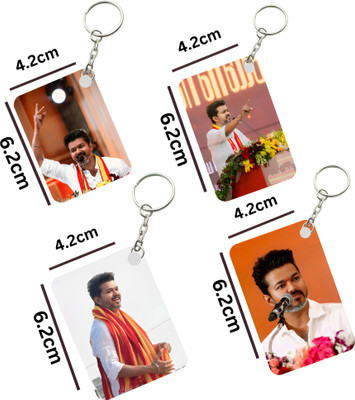 DFLEXPRINTS vijay talapathy keychain (pack of 4) Key Chain