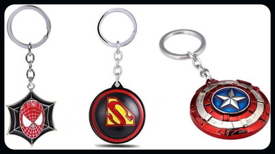 GSV SpidermanSupermanCaptain America Star Keychain_J641 Key Chain