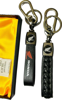 GKM Metal Honda Trendy Stripped combo set keychain Key Chain