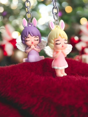 Konstkrafts yellow and lavender fairy Key Chain