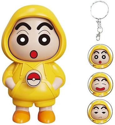 ASMITA ENTERPRISE Shinchan Face Changing Keychain, 3D Face Changing Model ABS Action Figure Toy Key Chain