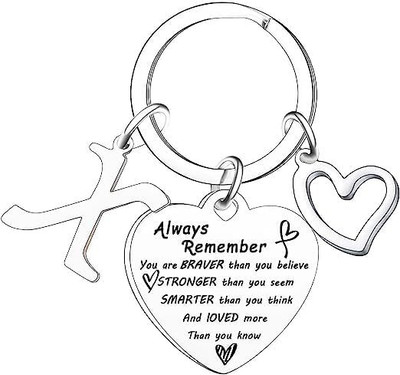 Artisans Crafted X – Heart Keychain with Initial Letter_Inspirational Gifts Key Chain