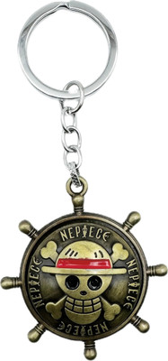 Buko One Piece Spinning Anime Metal Keychain Anti-Rust, Wheel Rotating Design Key Chain