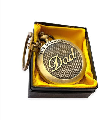 GKM Cursive Style Dad vintage pocket watch metal keychain for gifting Key Chain