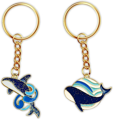 ONCRO Blue Dolphin Whale Keychain Car Bike Bag Gift Pendant Cool Cute Toy Accessory Key Chain
