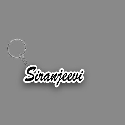 SY Gifts SYG Siranjeevi Name Keychain White And Black Key Chain