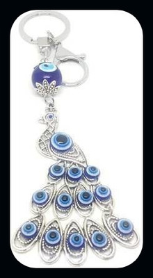 gtrp Keychain-Evil Eye Peacock Design Metallic-New902 Key Chain