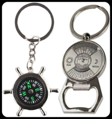 gtrp Trendy-Combo of Compass and Calender Bottle Opener Metal Keychain keyring Key Chain