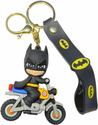 MMHP 3D Silicone Keychain for Riding Batman with Silicon Strap. Key Chain