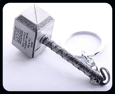 gtrp Keychain-Thor Hammer Marvel Avengers Superhero Silver Metal Ring Key Chain Key Chain