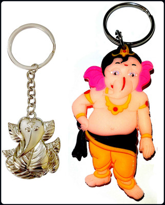Meeko.com Ganesha ( metal & rubber ) key chain 021-A Key Chain