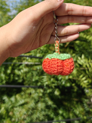 Satyaraj Creations Cute Handmade crochet orange pumpkin Key Chain