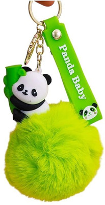 Tera13 Panda Keychain & Keyring, Backpack Keychain For Girls Pom Pom Key Chain