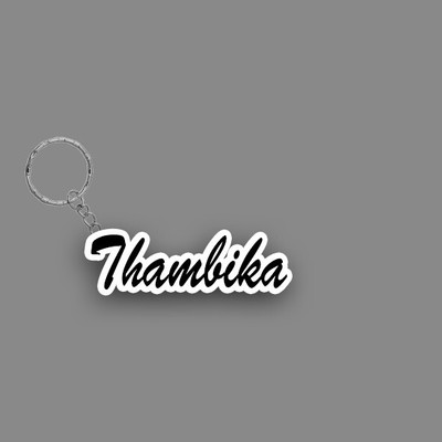SY Gifts SYG Thambika Name Keychain White And Black Key Chain