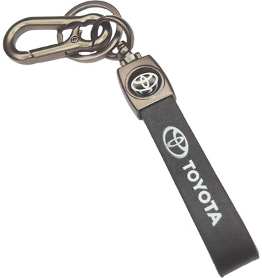 Jainsburys Toyota Stylish Leather Stripe hook keychain.best quality leather keychain Key Chain