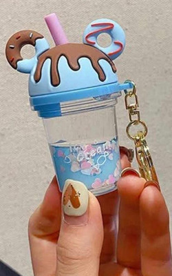 SHRI JI Fancy Sipper Keychain with cute Donut on it Blue Key Chain