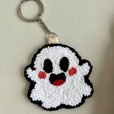 HANDCRAFTp Cute Ghost Keychain, Unique Handmade Design Soft And Lightweight Keychain Key Chain