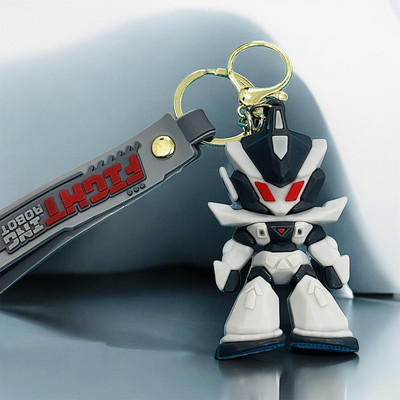 CUCLKS Robot Fighter 3D Keychain | Futuristic Mecha Warrior Keyring with Strap Key Chain