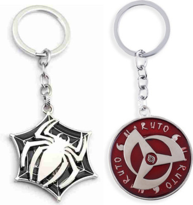 Jainsburys Combo of Spider Rotating keychain & Naruto spinning Rotating keychain Key Chain
