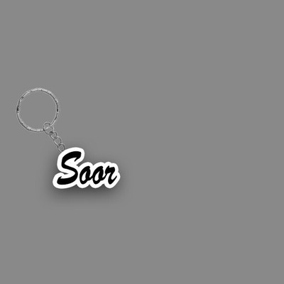SY Gifts SYG Soor Name Keychain White And Black Key Chain