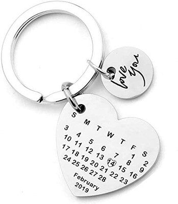 Myurawells Custom Date Engraved Message & Keychain Anniversary Birthday Memorial Gift Key Chain