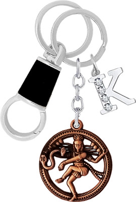 KYP Fashion Brown Shiva Idol Lord Shiva Dancing Natraj/Nataraja Statue Alphabet K Key Chain