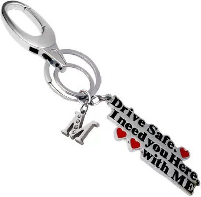 Virom Drive Safe Keychain Hook With Stylish Alphabet M Key Ring For Car Bike Home Keys Key Chain