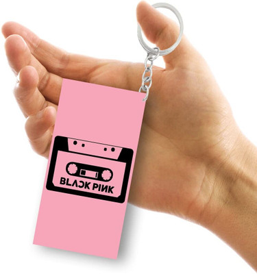 Convay L5 Black pink graphic printed Rectangle MDF wooden Keychain for SET 4 Key Chain