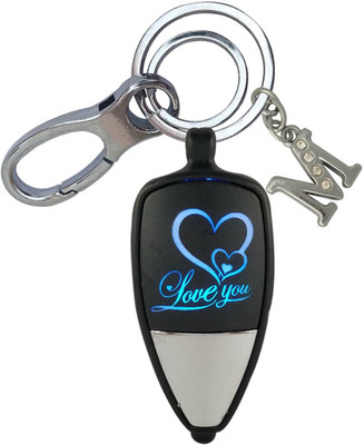 HANDSOME ISK Love U colorful Lighting with M Letter Strong Locking Lock Key Chain