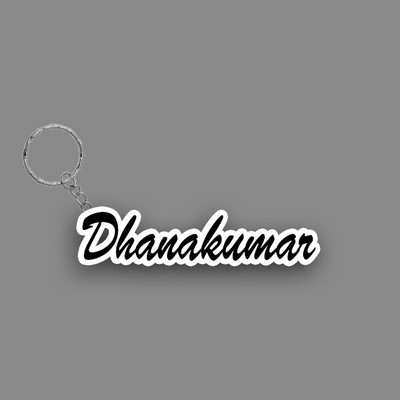 SY Gifts SYG Dhanakumar Name Keychain White And Black Key Chain