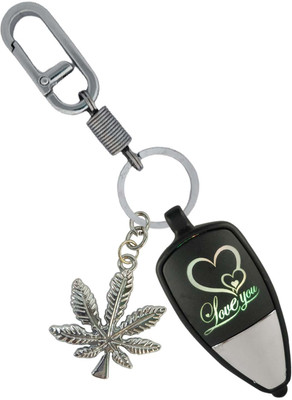 HANDSOME ISK Multicolor love you massage Light High Quality Locking Lock With Metal Leaves Key Chain