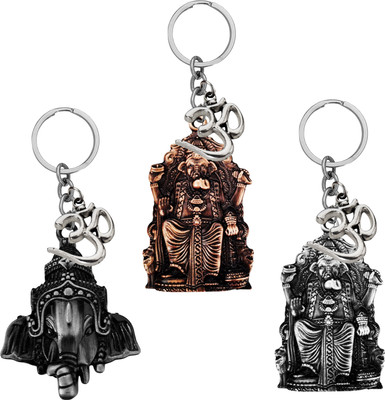 The Men Gift Lord Ganesha Om Metal– Keychain for Car, Bike & Office ShivKey618-610-612 Key Chain