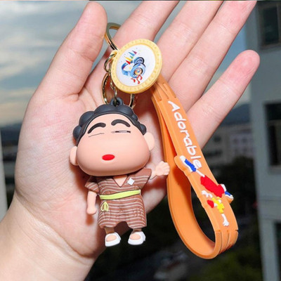 Mubco Cute Shin Chan 3D Keychain | Strap Charm & Hook | PVC Cartoon Figurine Toys Gift Key Chain