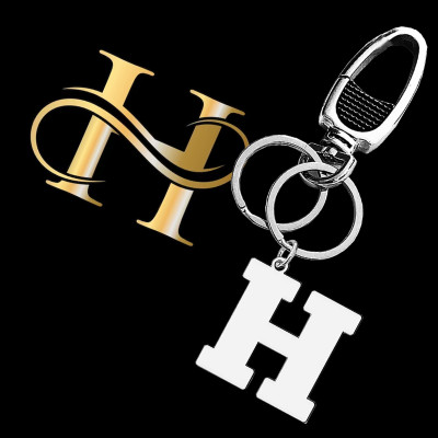 Shiv Jagdamba A to Z Alphabet Key Rings Stainless Steel Letter Charm Keychain H - LCKShiv985 Key Chain