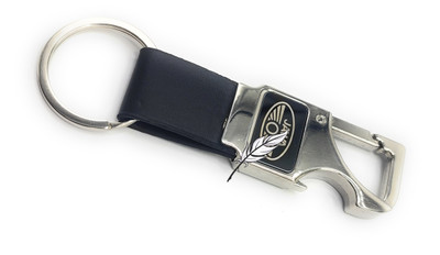 Jdp Novelty Metal Leather Opner Keychain for Jawa Bikes Black Colour Key Chain