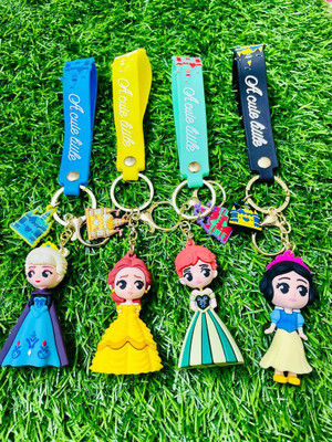 GKM Frozen cute Princess combo set of four keychain 3D keyring for girls/boys Key Chain
