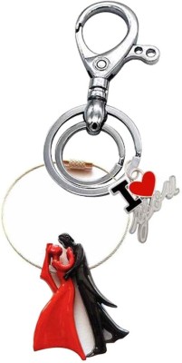 Rashi Traders Red Black Couple i Love you Locking, Car Bike Home Key Chain Key Chain