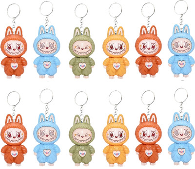 ShubhKraft Labubu Doll Keychain Fun Return Gift for Children Collectible Cartoon Accessory Key Chain