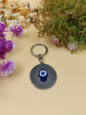 Paper Bear Budha Hand Trending Blue Evil Eye and Hamsa enamel Lucky Key Chain Key Ring Key Chain