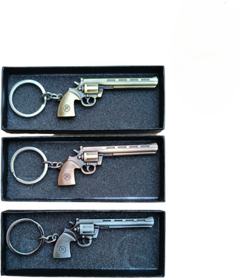 JNV Combo Of Big Gun Shape Antique Metal Keychain for Cars and Bikes Key Chain