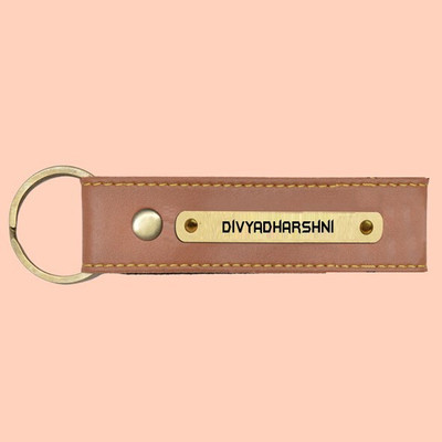 SY Gifts SYG Divyadharshni Name Vegan Leather Keychain Key Chain