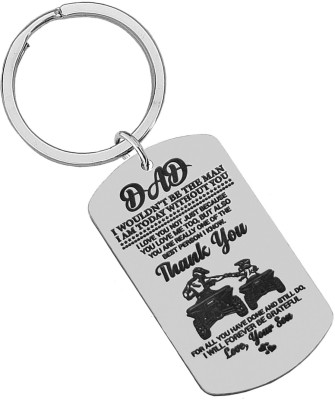 M Men Style Dad I Love My Dad Gift Ideas,Father Present Stainless Steel KeychainLCSKey202402 Key Chain