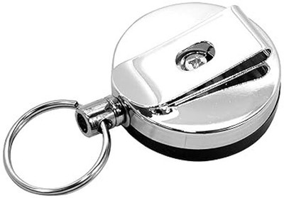 SK SALES Metal Retractable Keychain with Belt Clip & Key Ring Key Chain